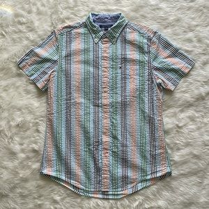 Tommy Hilfiger Men’s Button Down Striped Shirt Size Medium